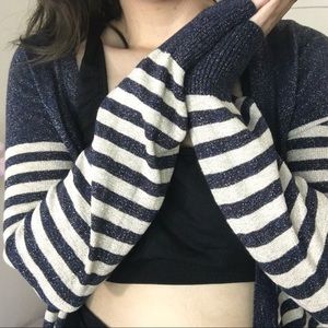 Striped glitterly/shimmering cardigan